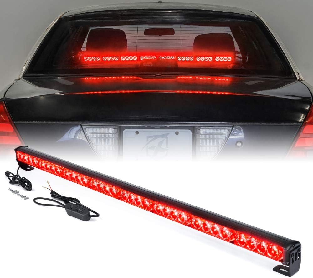 Red & Blue 35.5 LED Strobe Light Bar with Suction Cup Mount B66283