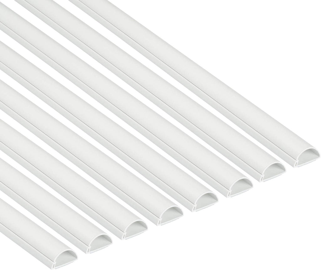 White 39 Inch Paintable Cable Raceway Cord Cover, Pack of 8 X190852