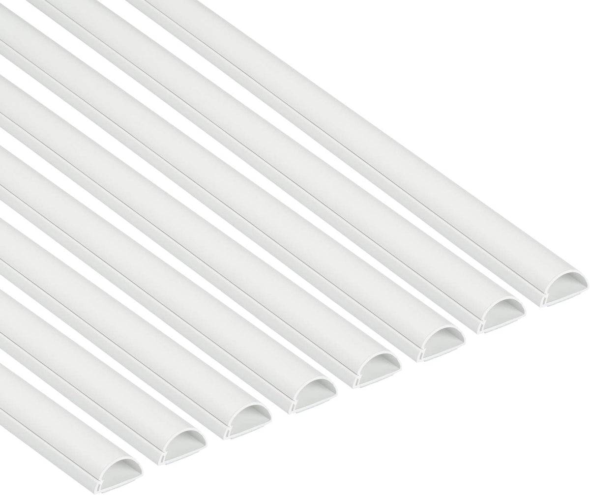 White 39 Inch Paintable Cable Raceway Cord Cover, Pack of 8 X190852