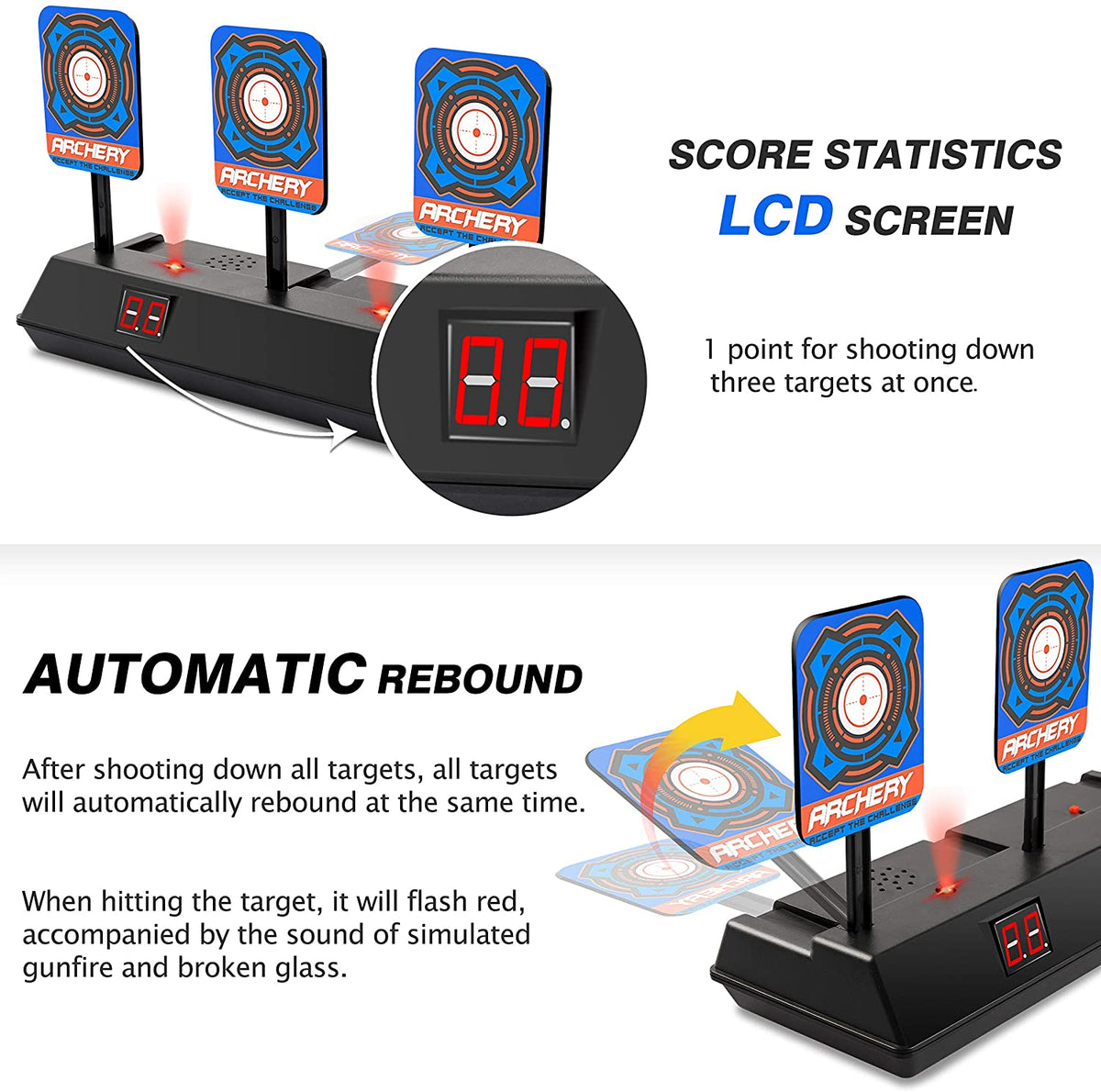 Electric Scoring Auto Reset Shooting Digital Target H20976