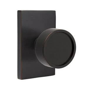 Oil Rubbed Bronze Door Knob with Rectangular Rose Y826