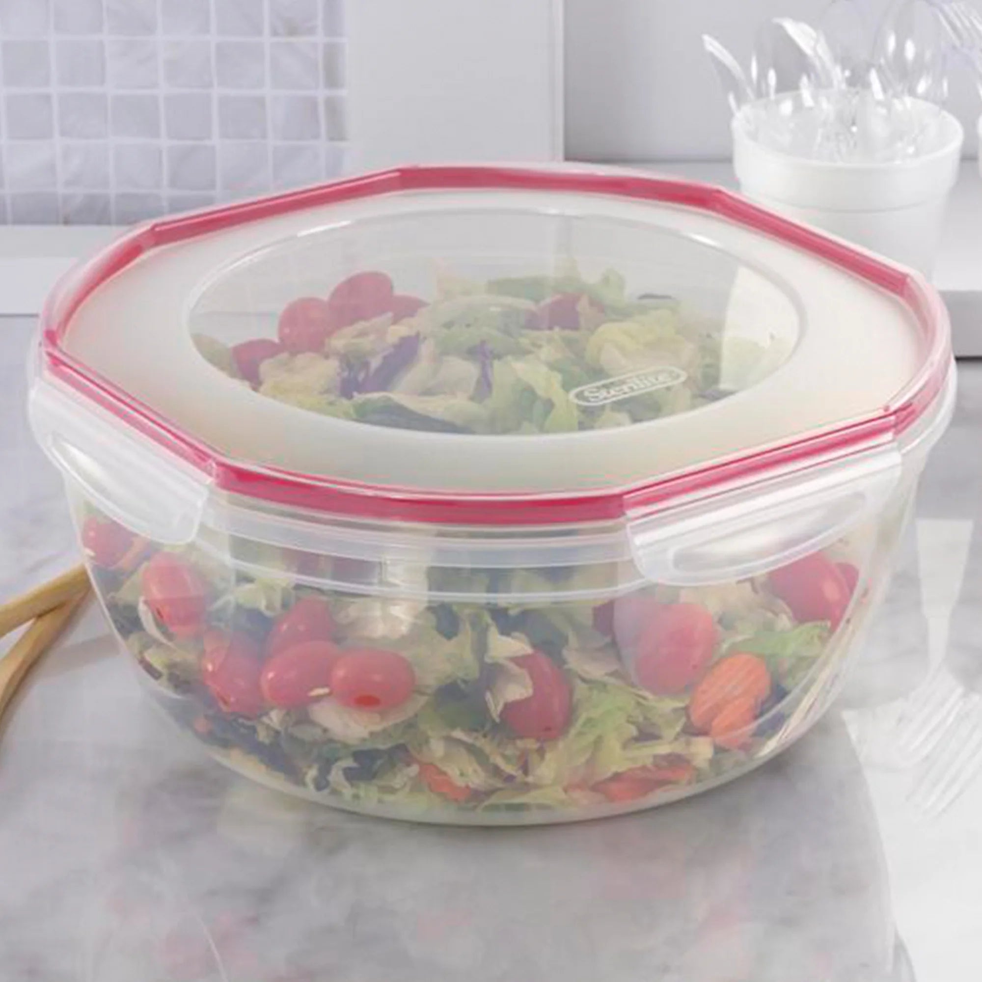 8.10 Quart Plastic Food Storage Bowl Container, 2 Pack C978521