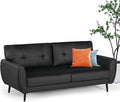 White Tufted Leather Loveseat Sofa H901