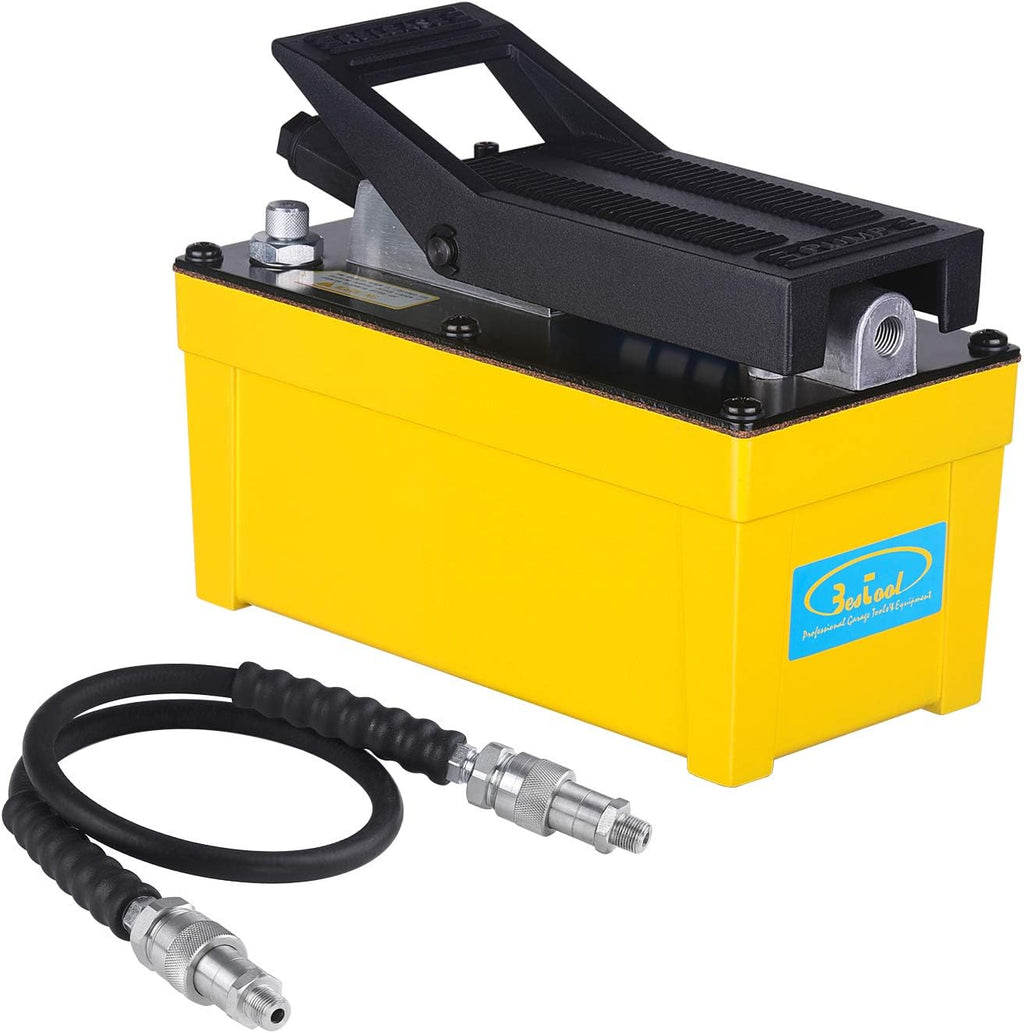 Air Hydraulic Foot Pump 10,000 PSI Single Acting Black Q624