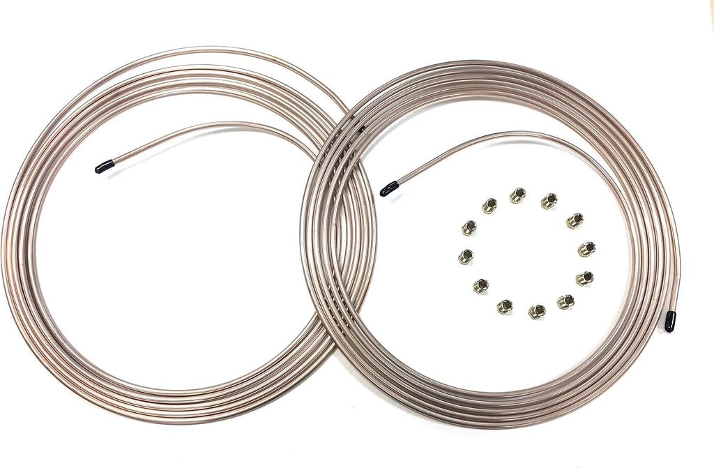 25 Ft. of 1/4" Copper Nickel Tubing with Fittings Pack of 2 R866