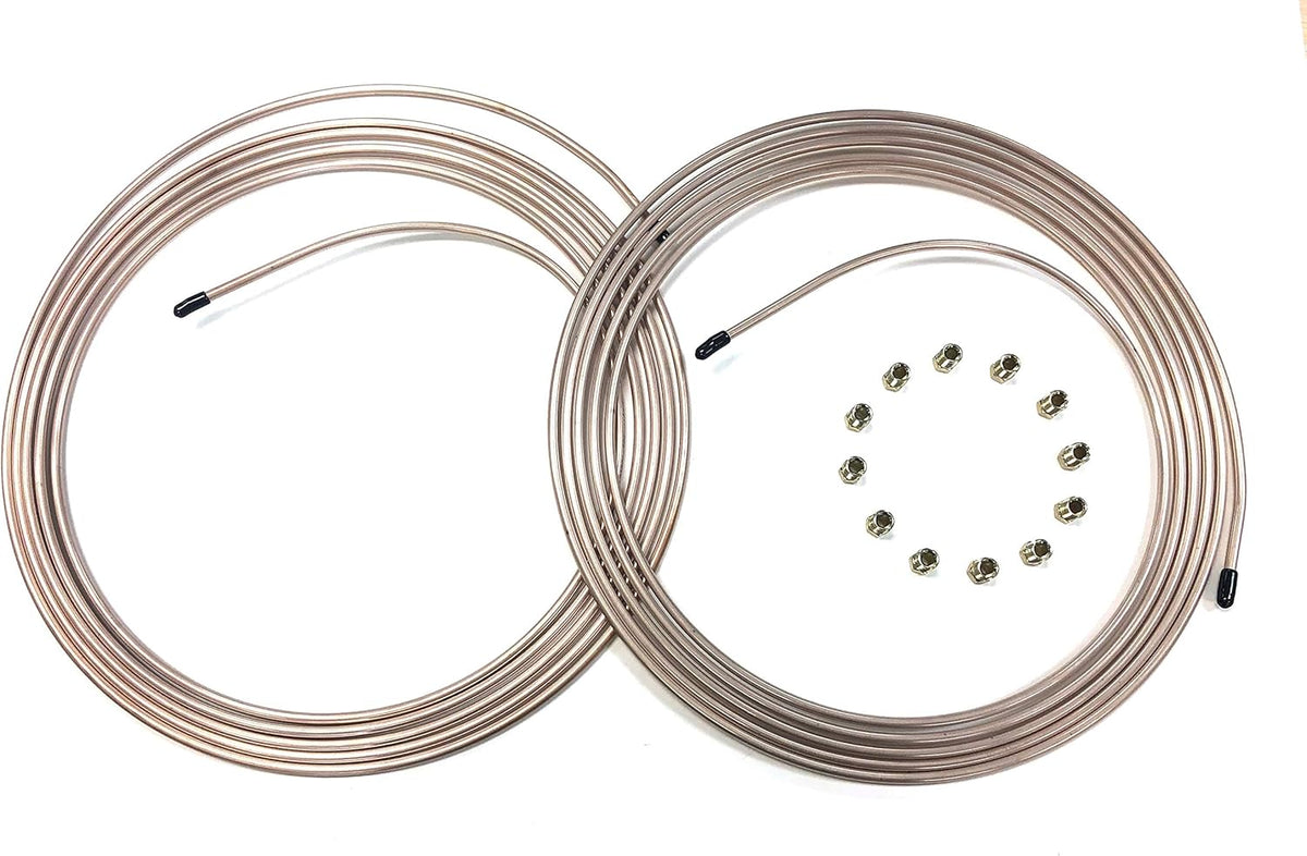 25 Ft. of 1/4" Copper Nickel Tubing with Fittings Pack of 2 R866