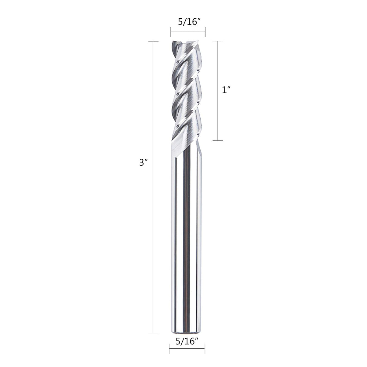 5/16 Diameter Carbide End Mill 3 Flutes, 5PCS/Pack I746