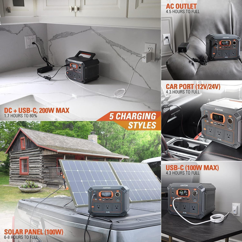 Portable Power Station 403Wh Lithium Battery Solar Generator D8486