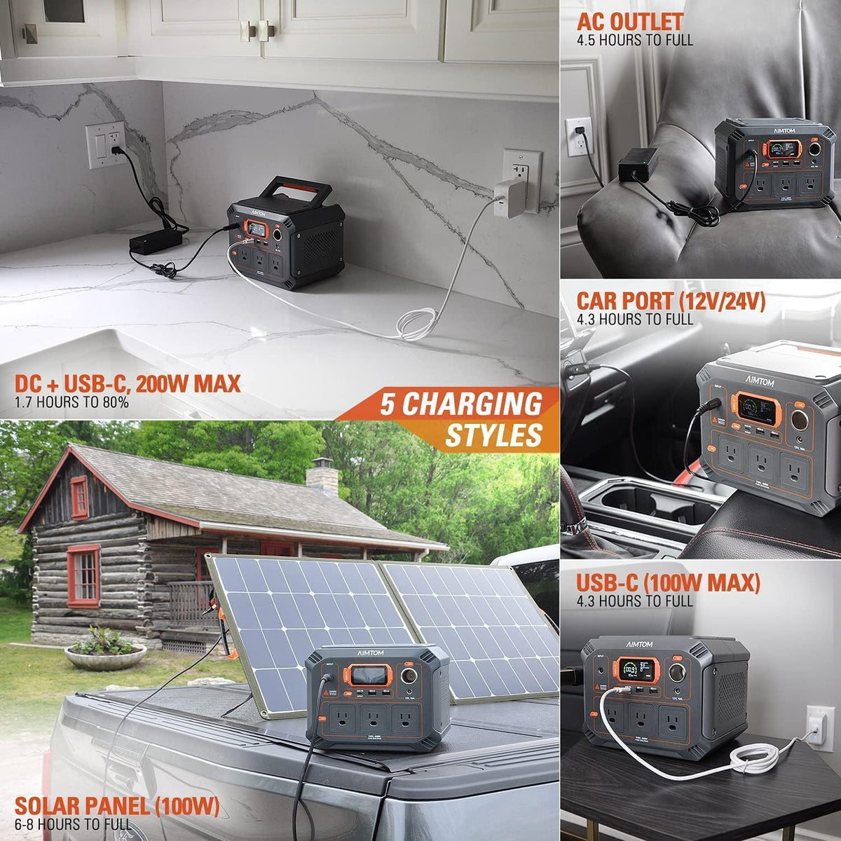Portable Power Station 403Wh Lithium Battery Solar Generator D8486