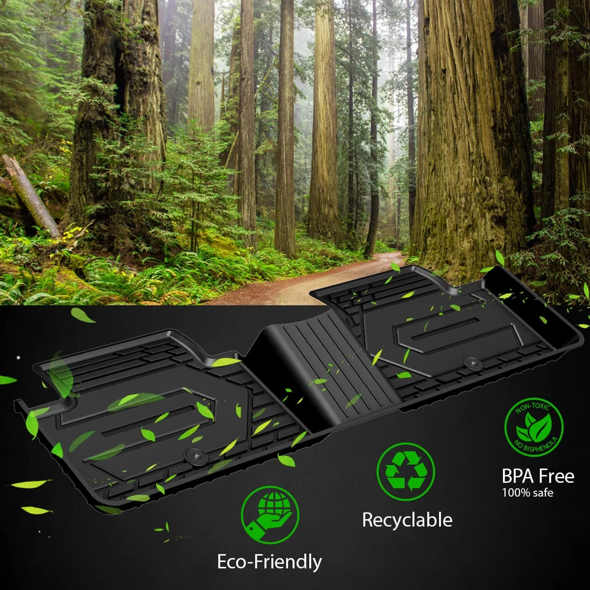 Black TPE All Weather Car Mats for Chevrolet Equinox D3680