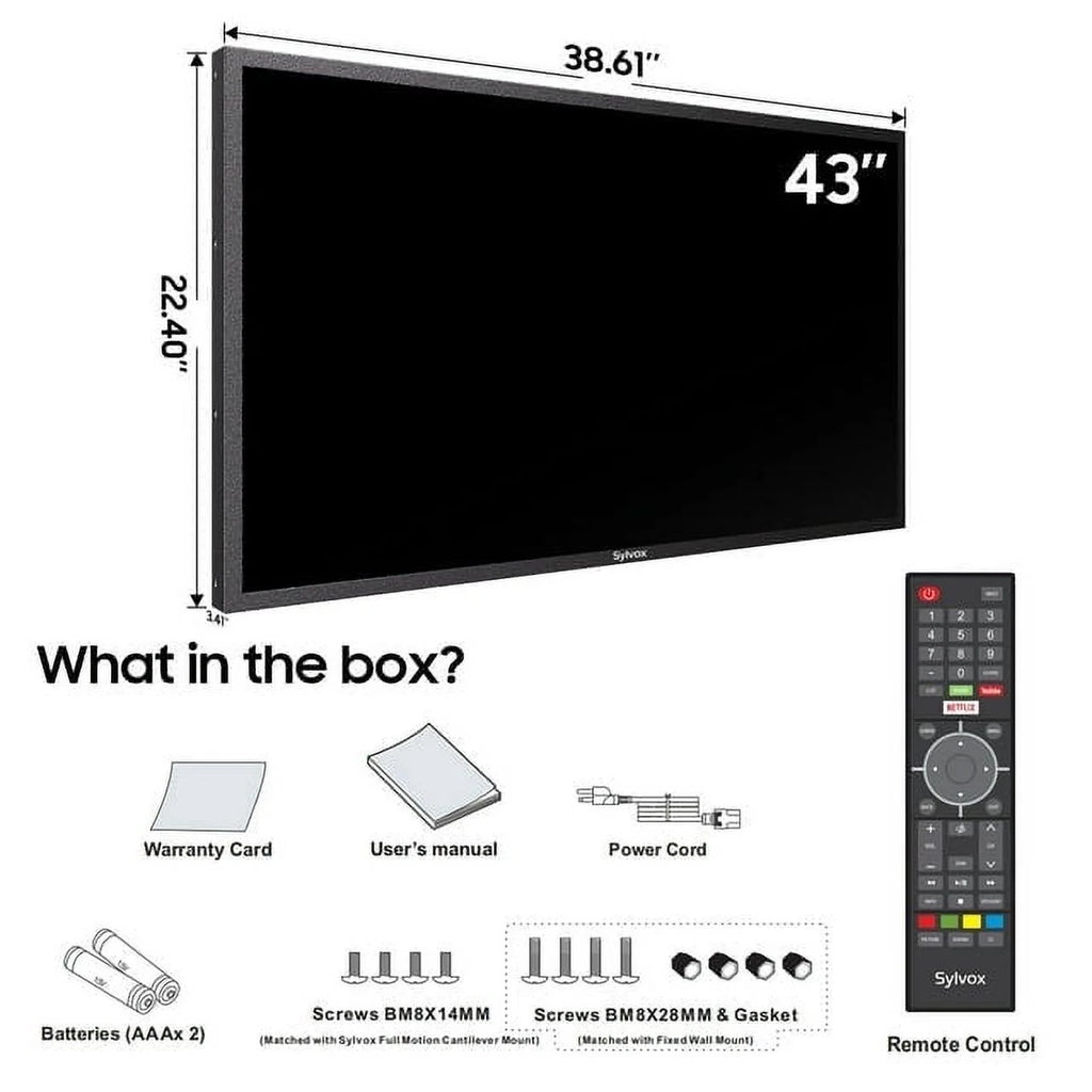 55 inch Outdoor 4K UHD TV, IP66 Waterproof, 2000nits G96466