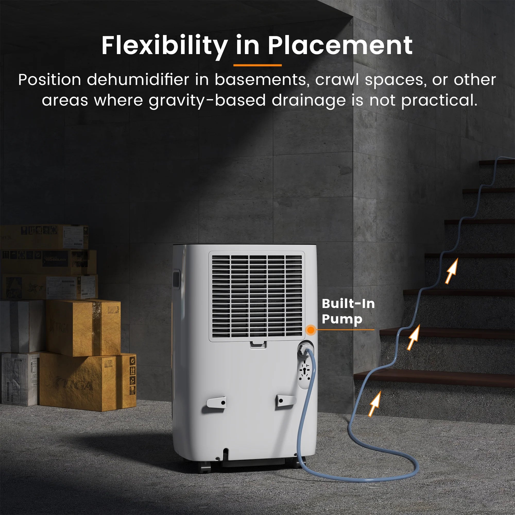 150 Pints Dehumidifier with Pump and Drain Hose F50544