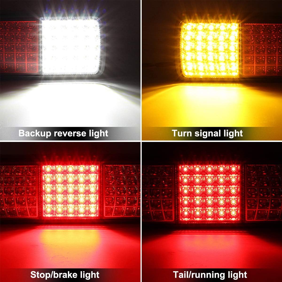 2Pcs 75 LED Waterproof 12V IP68 Truck Tail Light Bar V212037