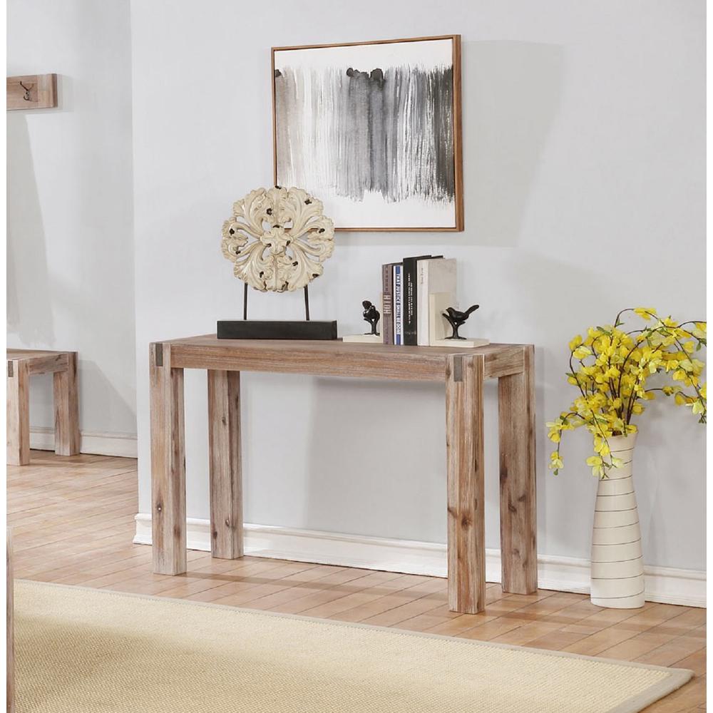 Brushed Driftwood Acacia Wood Media Console Table Z4201