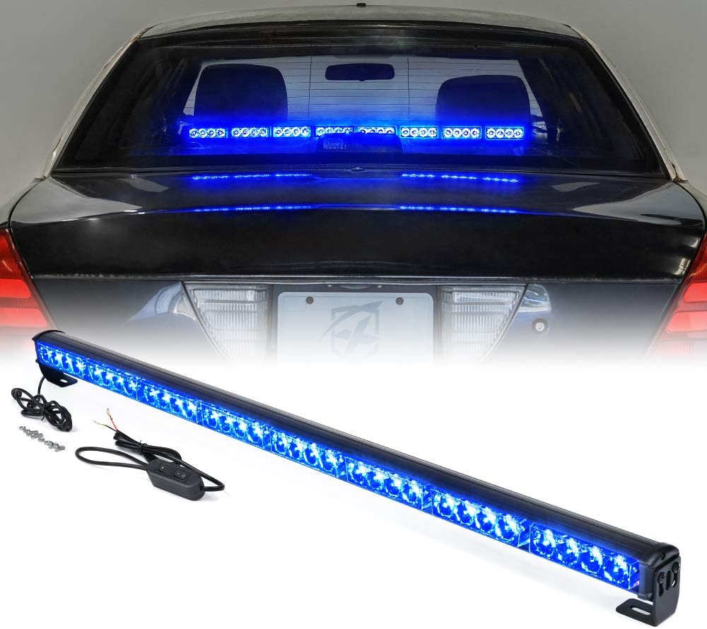 Red & Blue 35.5 LED Strobe Light Bar with Suction Cup Mount B66283