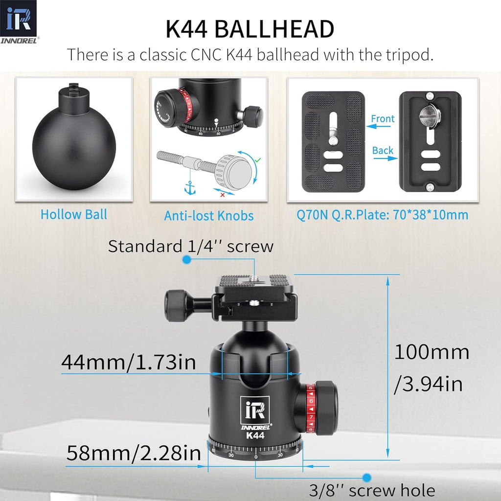 Carbon Fiber Tripod with 32mm Tube and 360° Panoramic Ballhead X7584