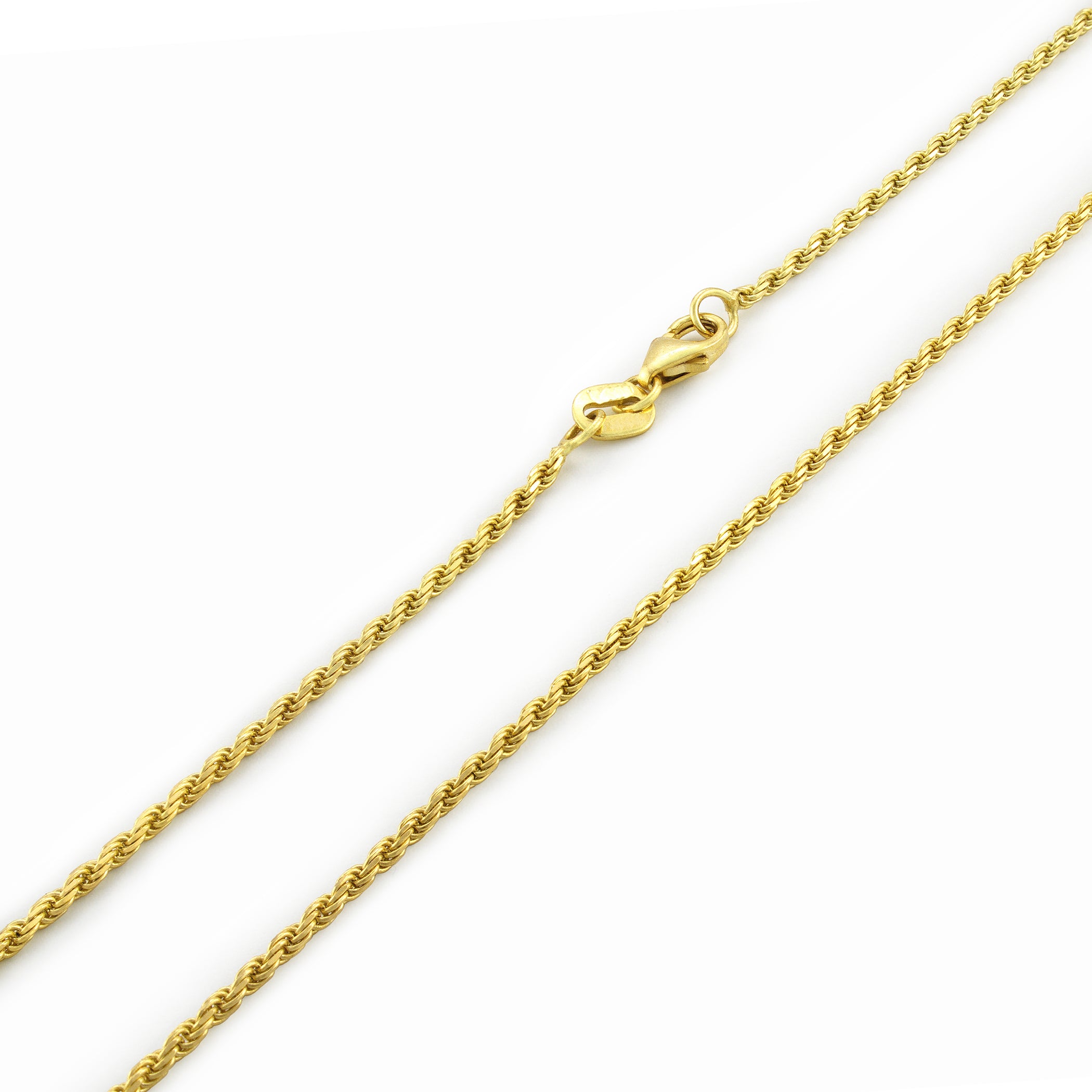 14k Yellow Gold Solid Rope Chain Diamond Cut Bracelet or Anklet X3379