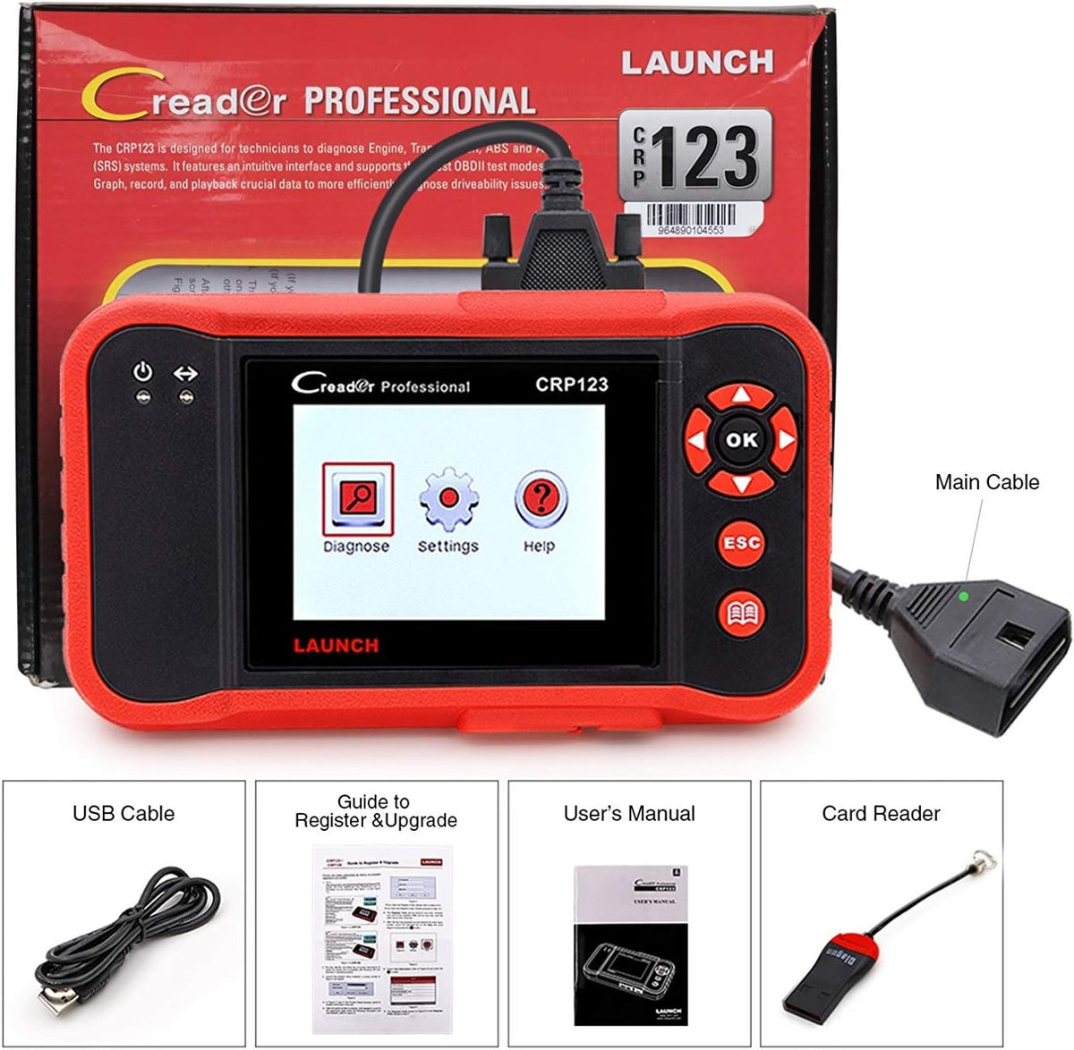 OBD2 Scanner with TPMS Activation Relearn Tool Automotive Diagnostic Scan Tool Code Reader Pack of 2 U741756