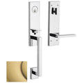 Satin Brass and Brown Lever Tubular Entrance Handleset H52483