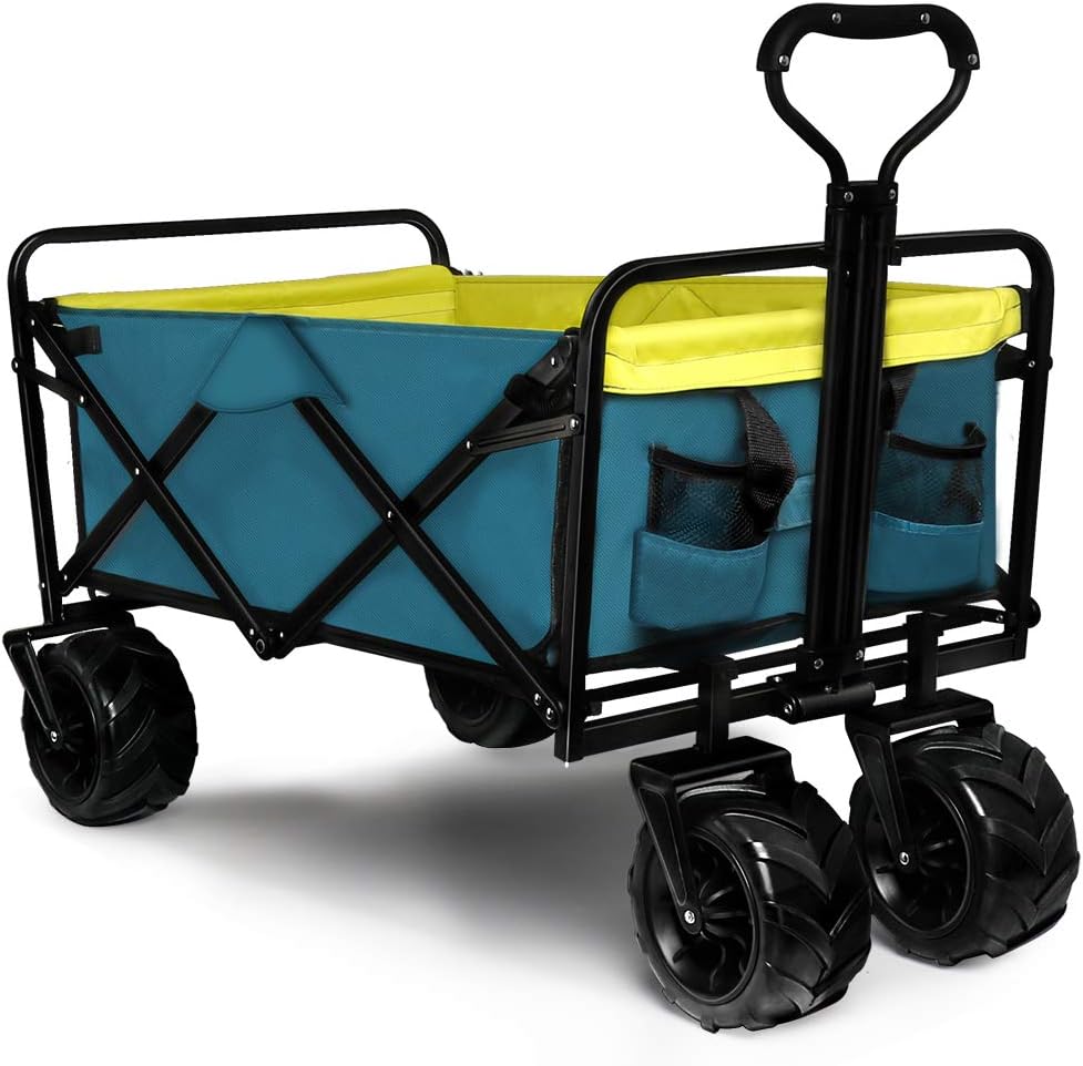 Blue Folding Wagon with Cargo Net X2577
