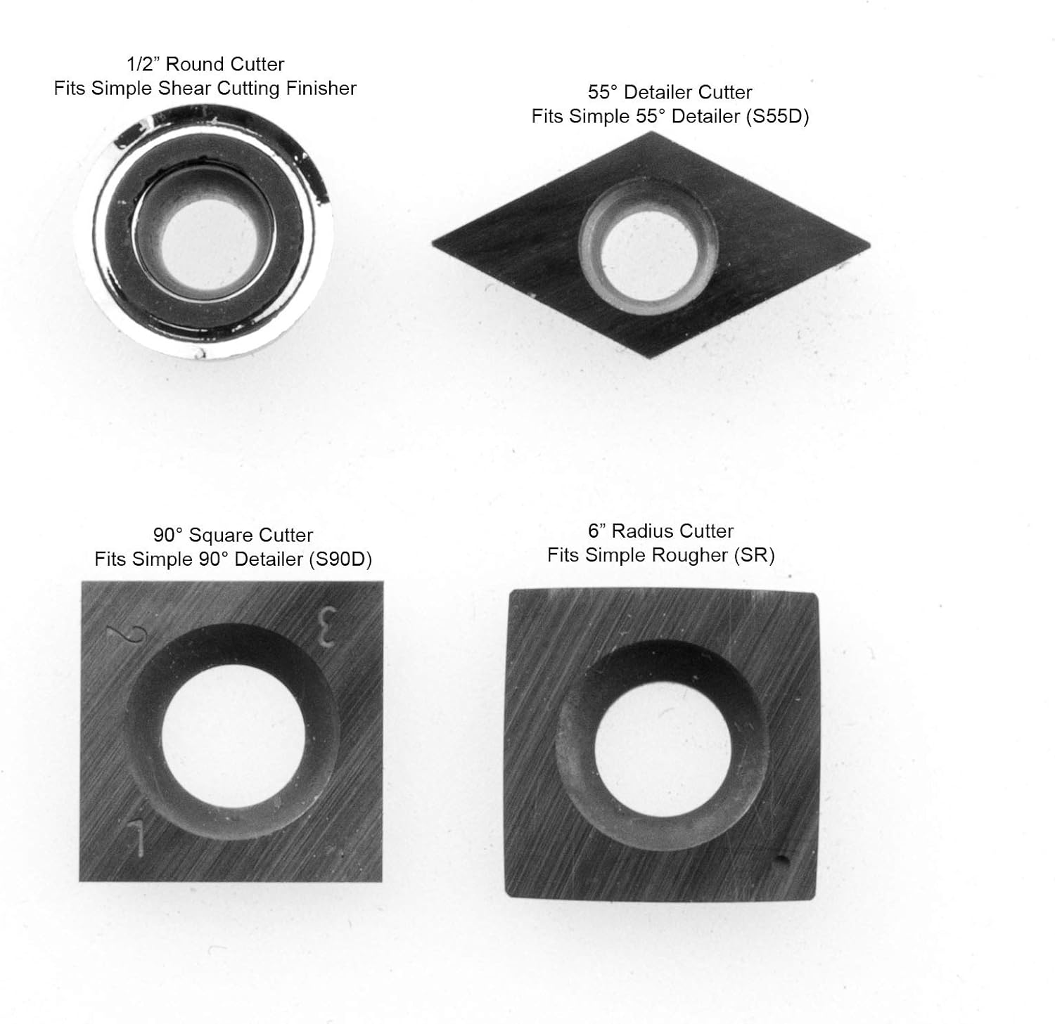 4 Cutter Pack Carbide Cutter for Woodturning Tools C224