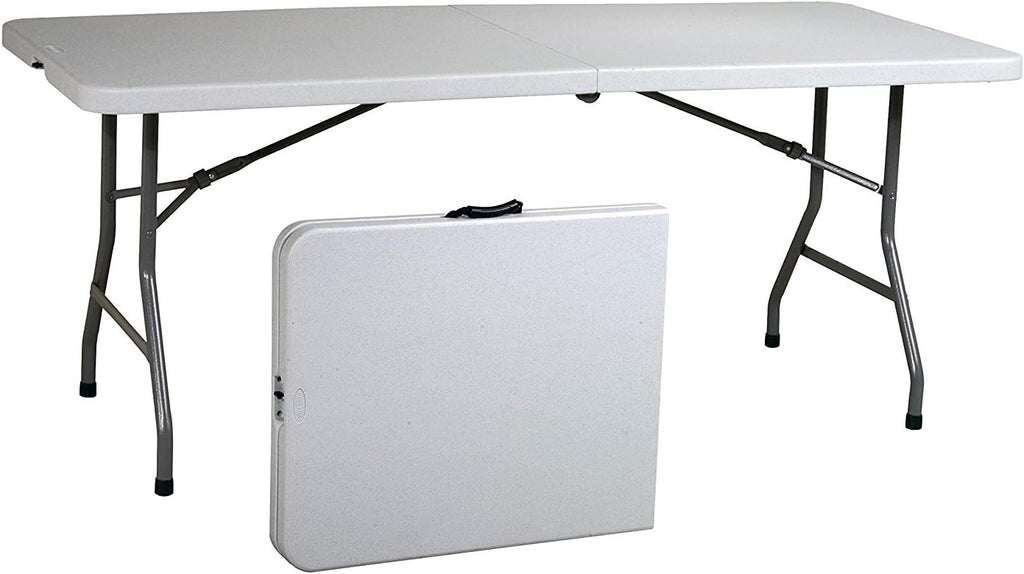 White Resin Plastic Folding Table with Steel Frame I1713