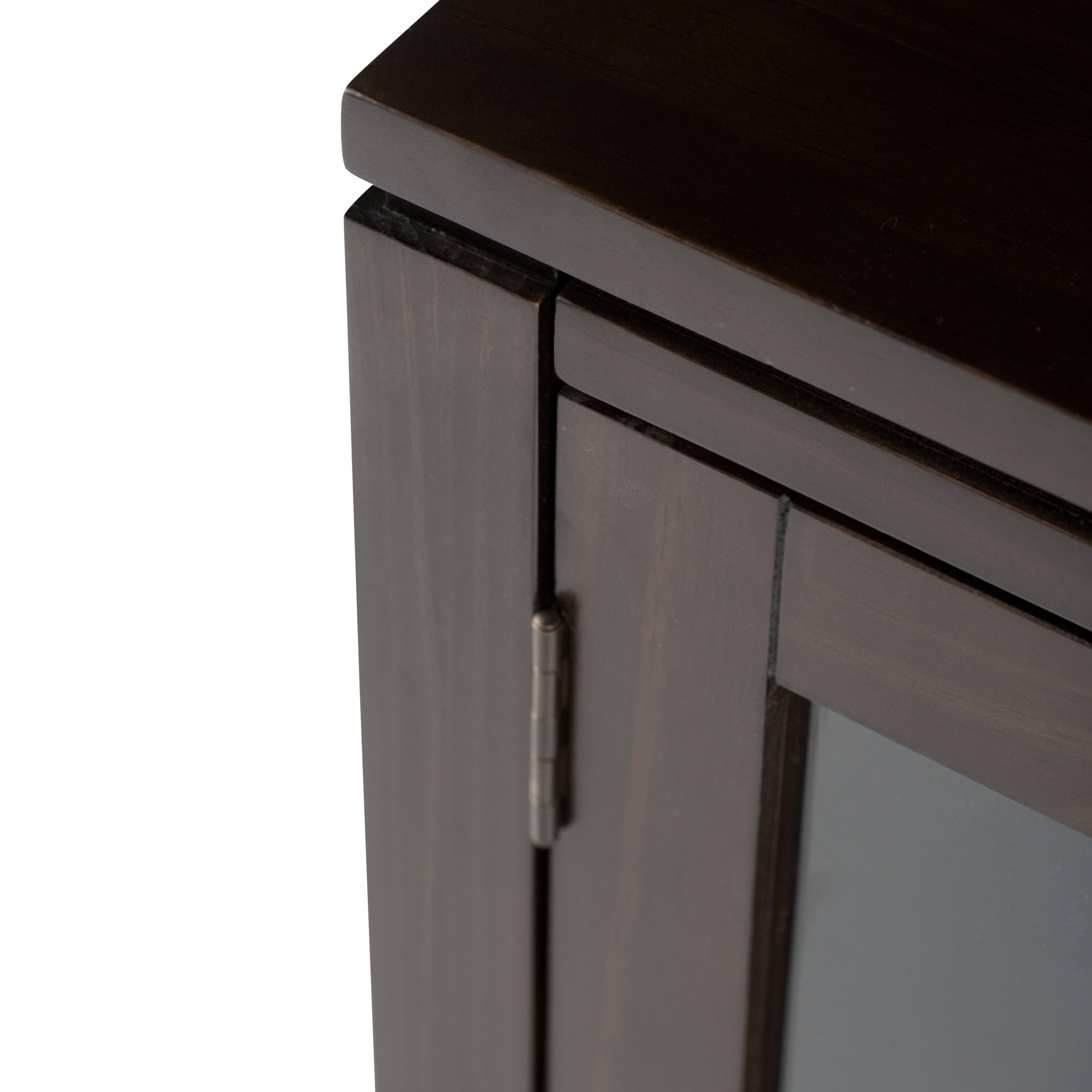 Solid Wood Low Storage Cabinet Farmhouse Grey A7387