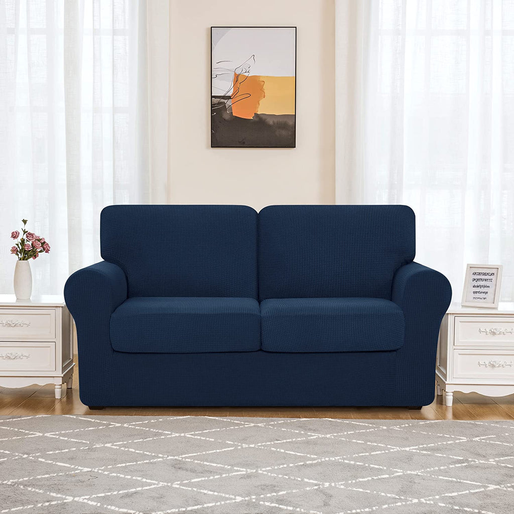 Navy Stretch Sofa Slipcover Set 5 Pieces S724