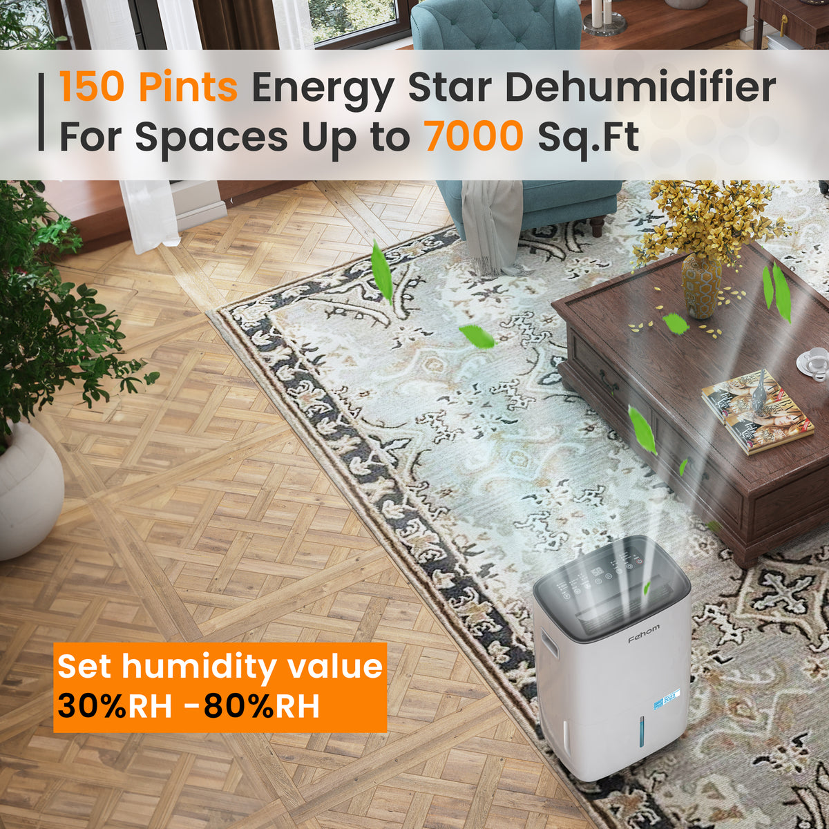 150 Pints Dehumidifier with Pump and Drain Hose F50544