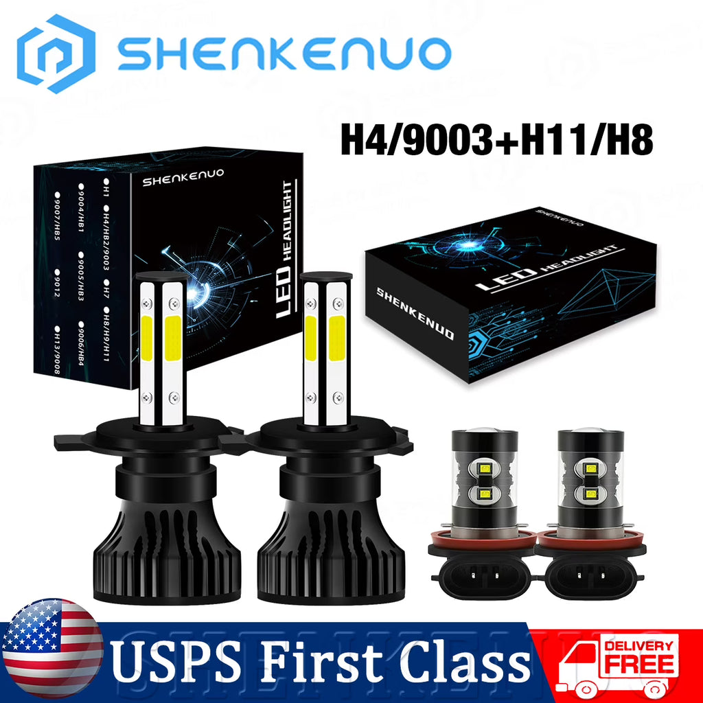 H4 LED Headlight High Low Dual Beam H11 Fog Light Bulbs H33341