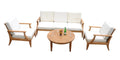 4 Pc Sofa Set with Cushions in Canvas White O97043