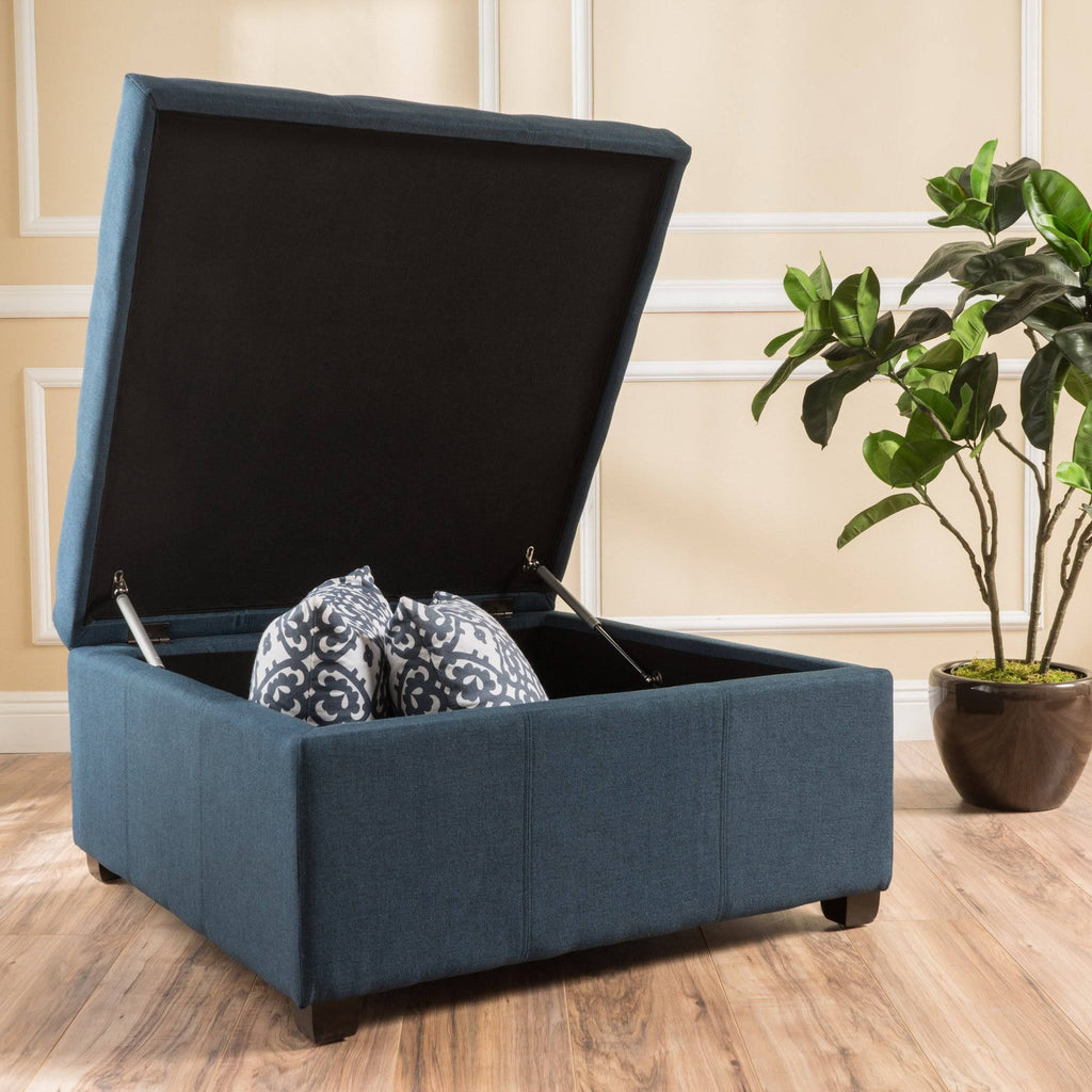 Dark Gray Fabric Storage Ottoman W333578
