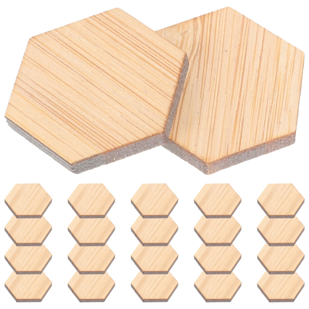48pcs Mini Hexagon Bamboo Floorboard Doll House Prop Q9884