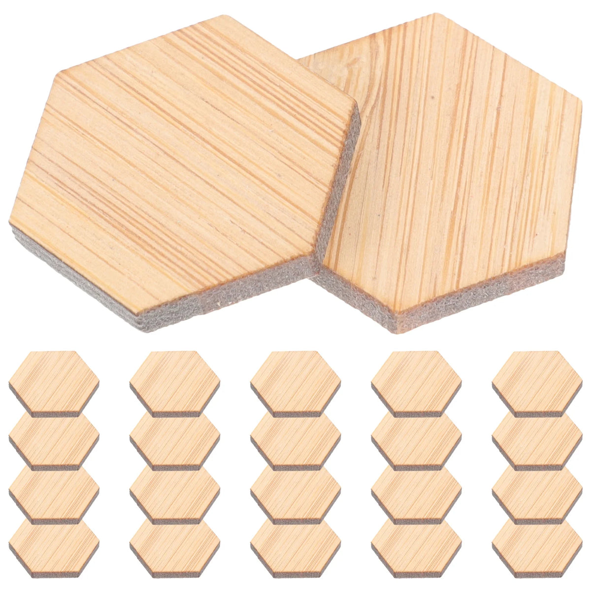 48pcs Mini Hexagon Bamboo Floorboard Doll House Prop Q9884