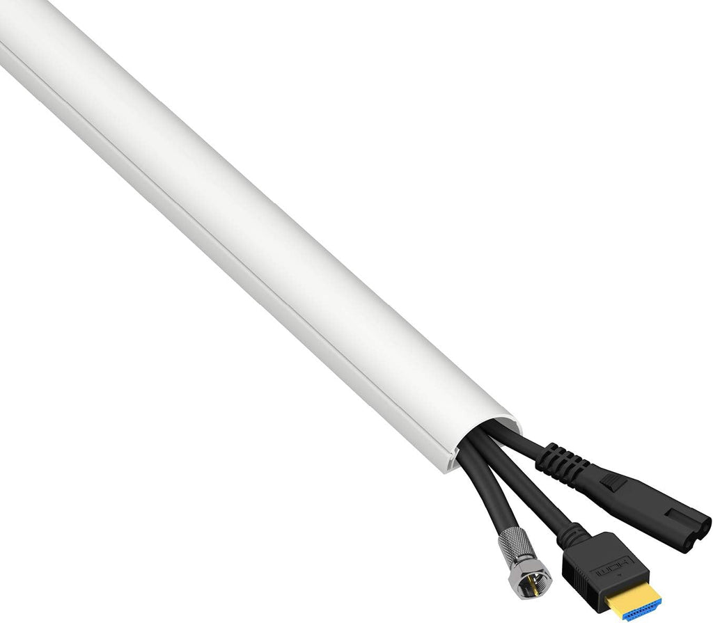 White 39 Inch Paintable Cable Raceway Cord Cover, Pack of 8 X190852