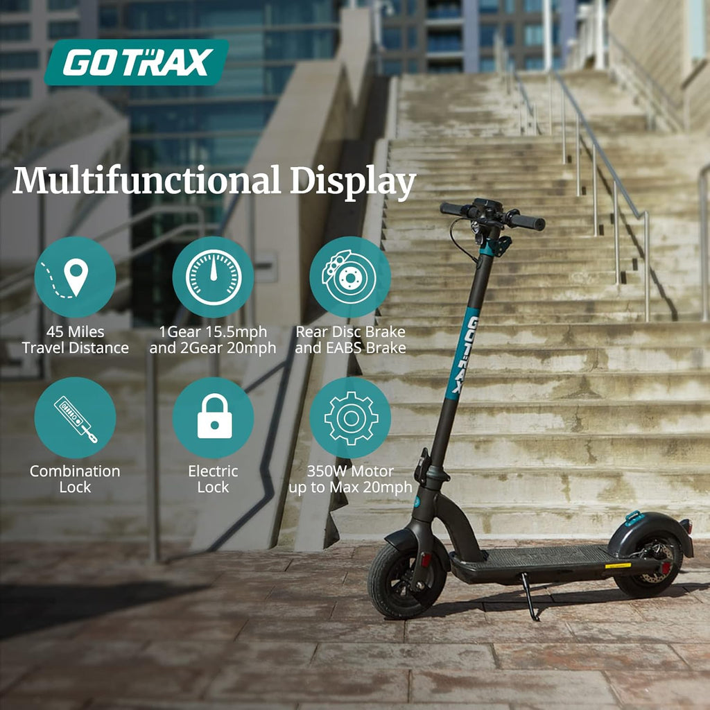 Electric Scooter with 10" Pneumatic Tires, 45 Mile Range, 20Mph Speed, Foldable R16555