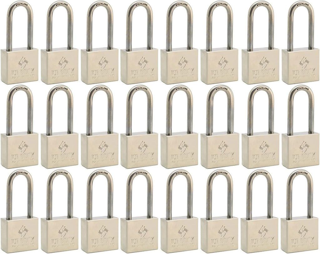24 Pack Brass Keyed Alike Padlock with Long Shackle M345473