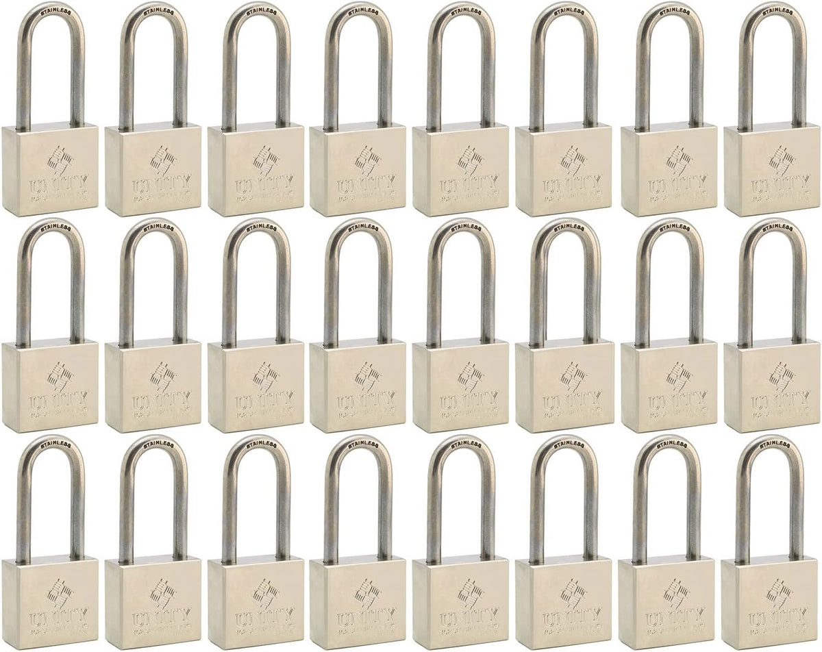 24 Pack Brass Keyed Alike Padlock with Long Shackle M345473