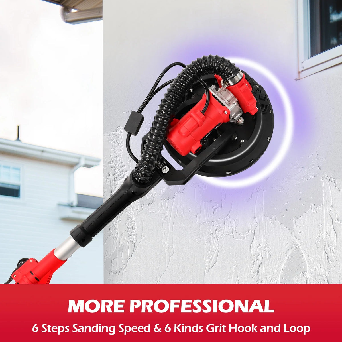 Electric Drywall Sander 120V with LED Strip Light and Dust Bag E142667
