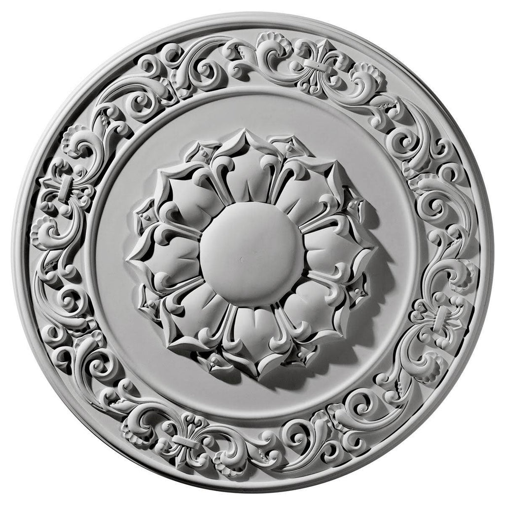 27 3/4x22OD x 2x22P Hand-Painted Frost Ceiling Medallion A709