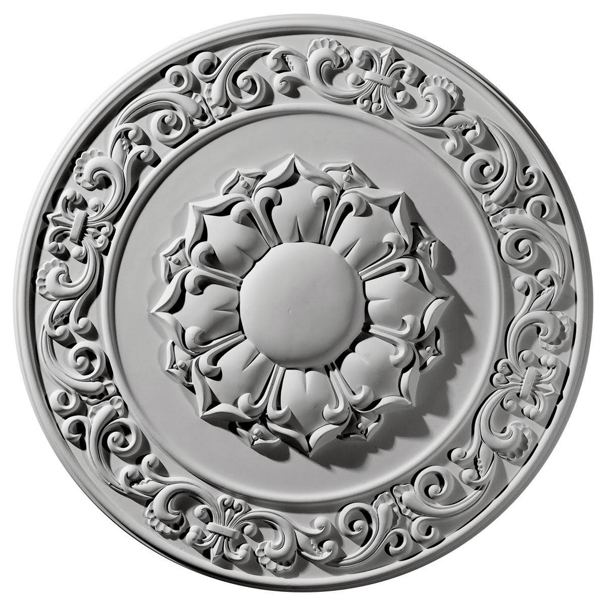 27 3/4x22OD x 2x22P Hand-Painted Frost Ceiling Medallion A709