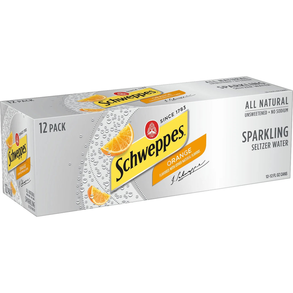 Orange Sparkling Seltzer Water, 12 fl oz cans, 12 pack G2651
