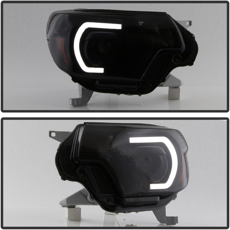 Black Smoke LED DRL Projector Headlights for Toyota Tacoma L982