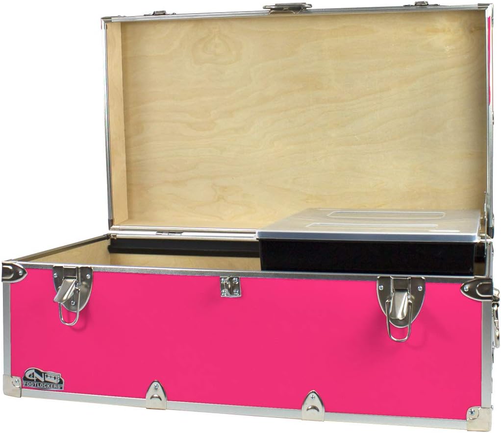 Black Footlocker Storage Chest with Organizer Tray W41650