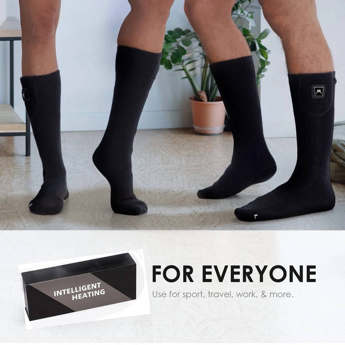 Black L Rechargeable Electric Heated Socks Y89170