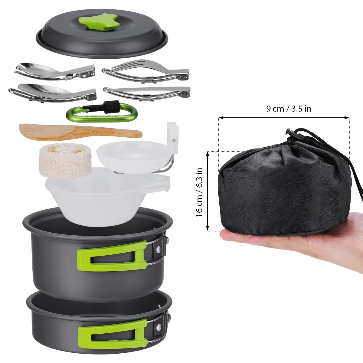 15 Pcs Non Stick Camping Cookware Set P962162