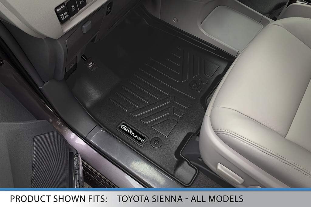 Black Custom Floor Mats 3 Rows and Cargo Liner Set K875