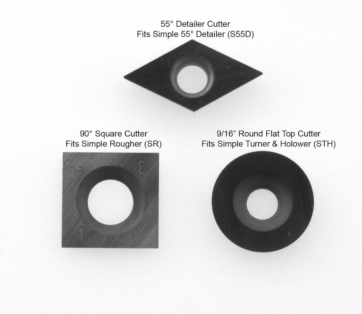 4 Cutter Pack Carbide Cutter for Woodturning Tools C224