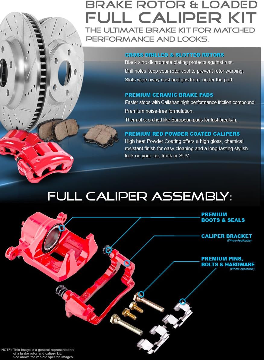 Premium OE 5 Lug Rotors + Ceramic Brake Pads + Hardware W348