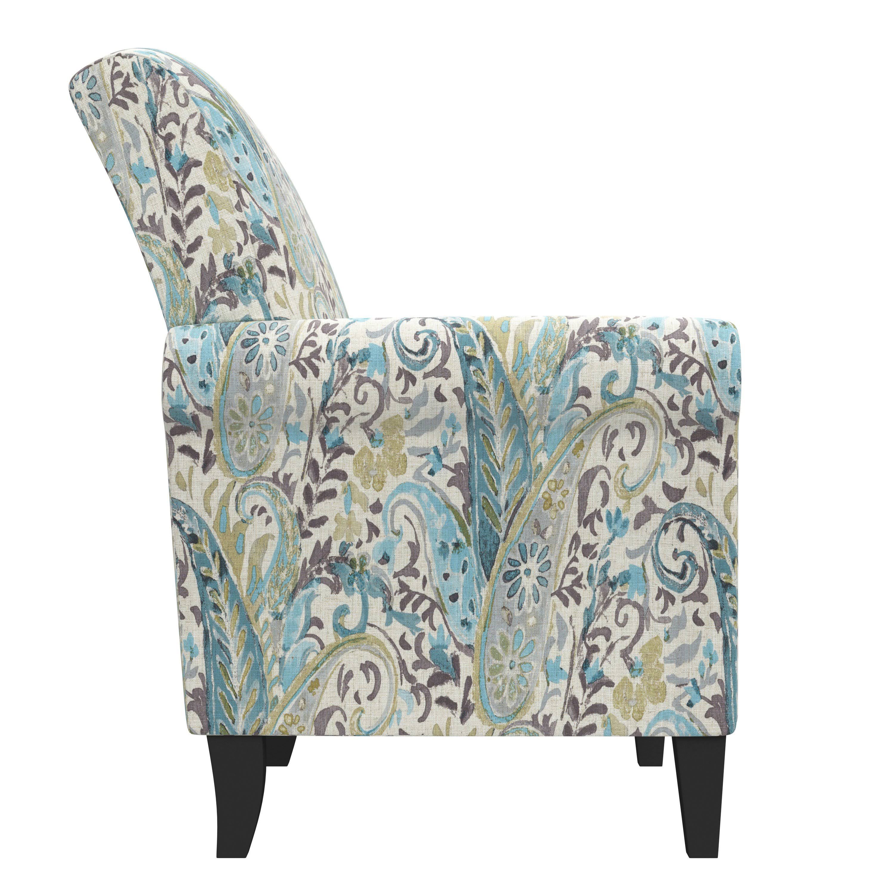 Caribbean Blue Herringbone Rolled Armchair T449053